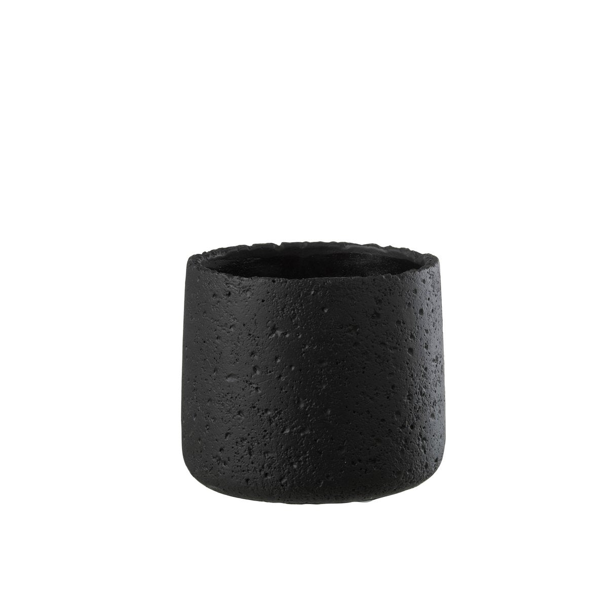 Pot de fleur J-Line Potine en ciment noir, design moderne et élégant