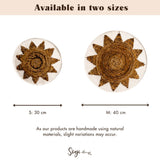 Panier Mural Rond Boho – Décoration Murale Tissée – Bol Décoratif – Plaque Murale Tissée avec Motif Étoile Brodé ADARI (2 tailles, Ø30/40 cm)