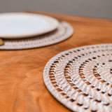 Set de table (Lot de 2, 4 ou 6) ILUH 35 cm | Set de table Boho en rotin