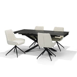 Chaise Montana - tissu peddy ecru - Turnet Black