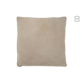 Coussin J-Line en cuir gris, vue de face avec texture tissée