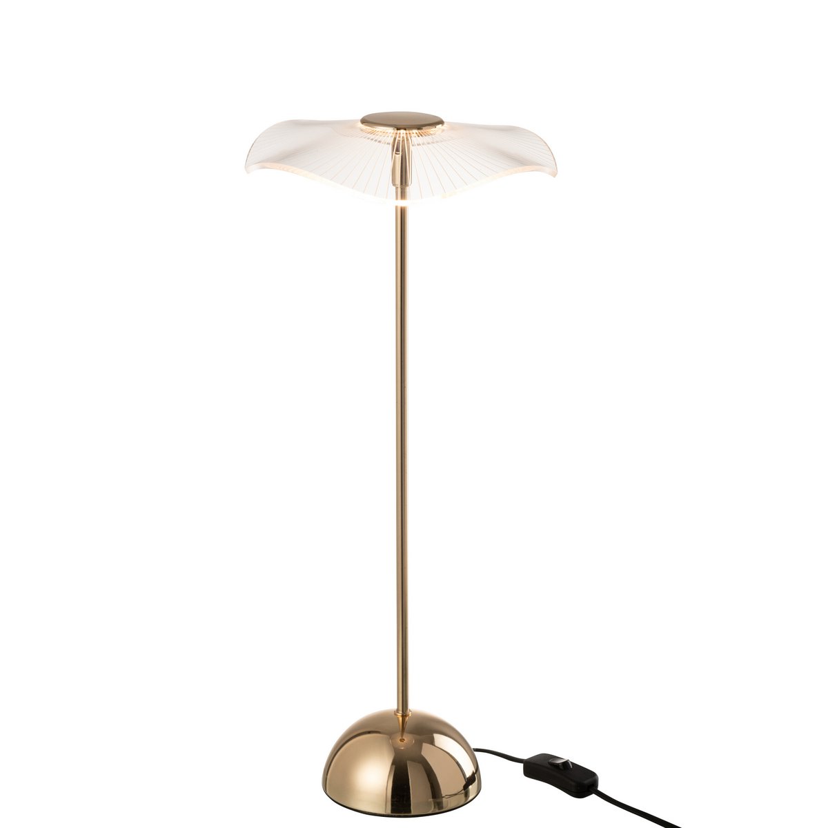 Lampe de table LED Fleur en métal doré vue de face