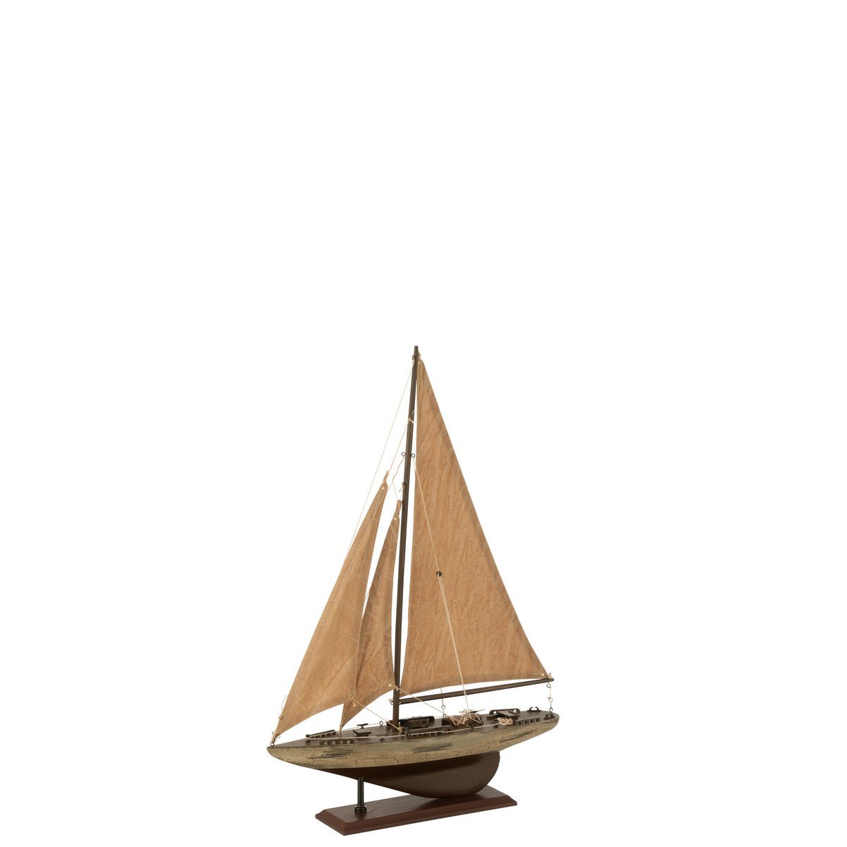 Décoration Saiboat en bois marron de J-Line, design élégant et contemporain