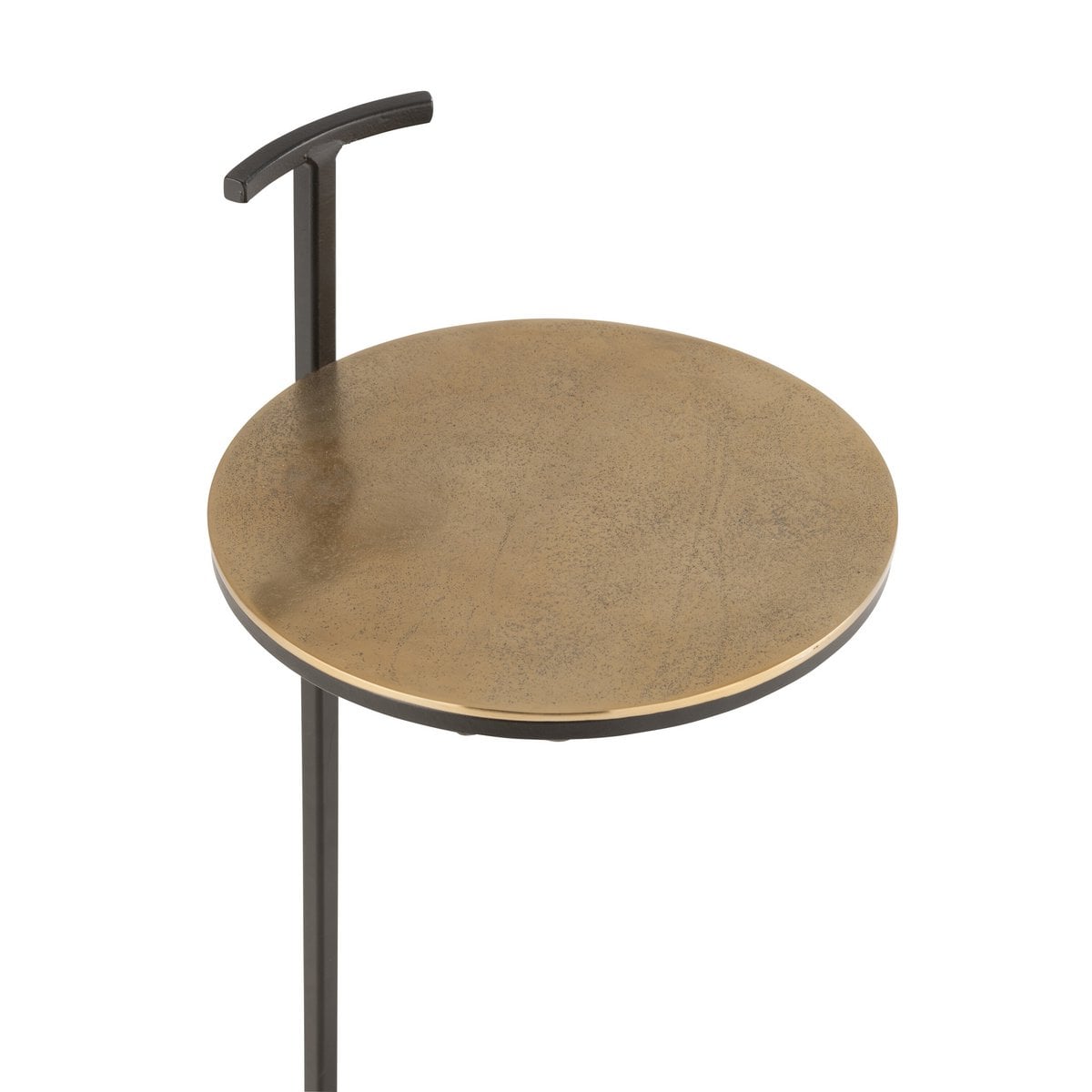 Table d'appoint J-Line Toni en métal doré et noir, vue de face