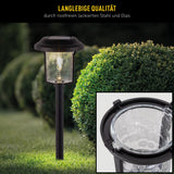 SPIT SOLAR-DECO-TERM "Simon" de 54,7 cm de haut, en métal noir et en verre structuré, LED intégrée, blanc chaud.