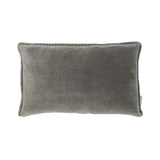 Coussin vintage en velours et lin gris foncé 50x30