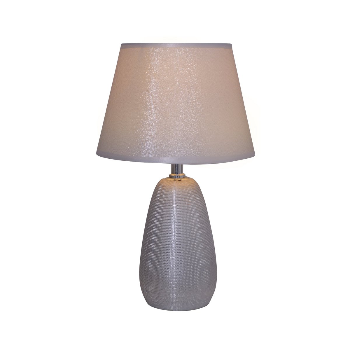 Lampe de table en céramique H: 37 cm "Céramique Simly", lampe de table en céramique, argent, avec douille E14, pour salle à manger, salon, couloir ou bureau, 31 cm de haut