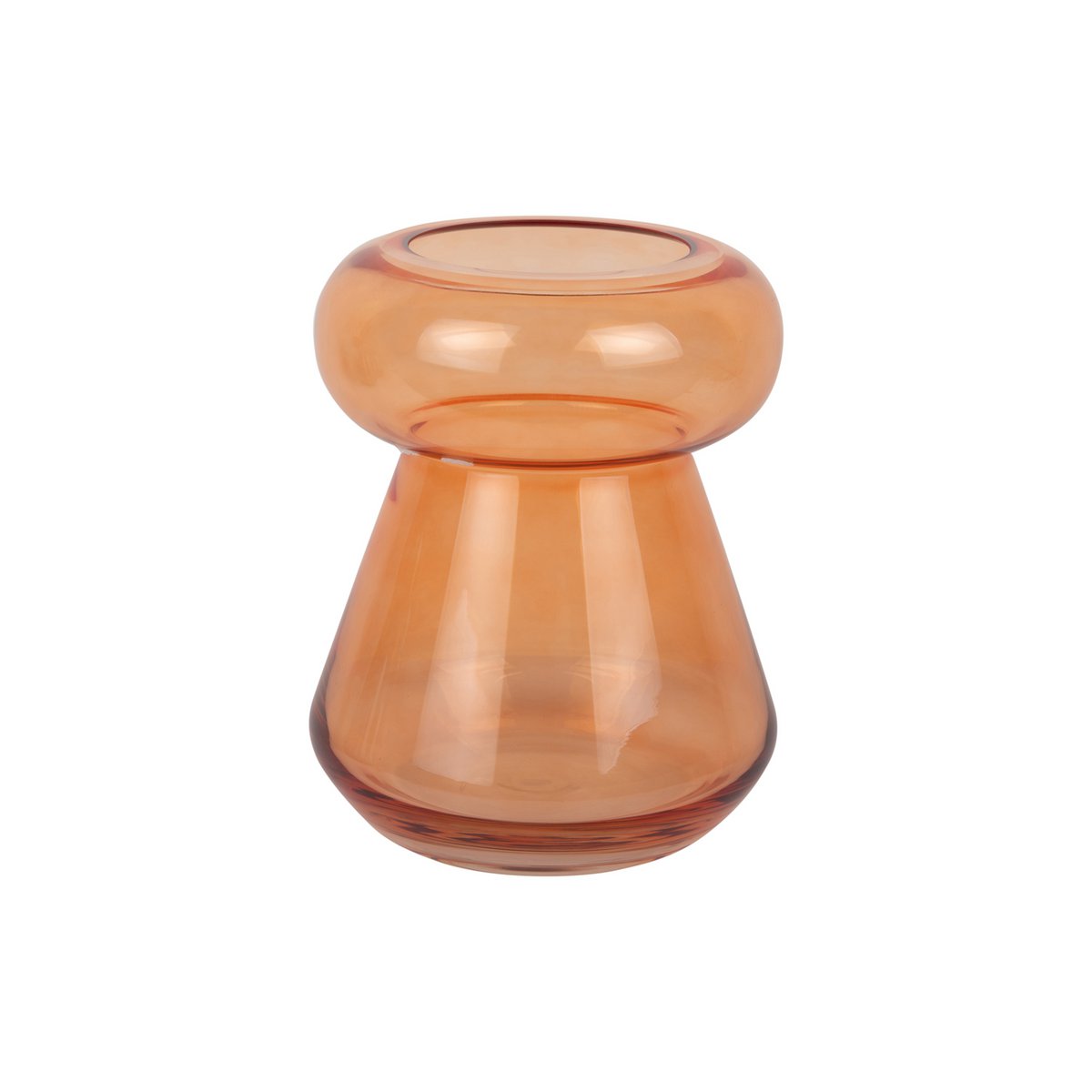 Vase en verre Excelente de couleur orange avec lignes puissantes