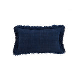 La Housse de Coussin Azure Fringe - Bleu Indien - 30x50