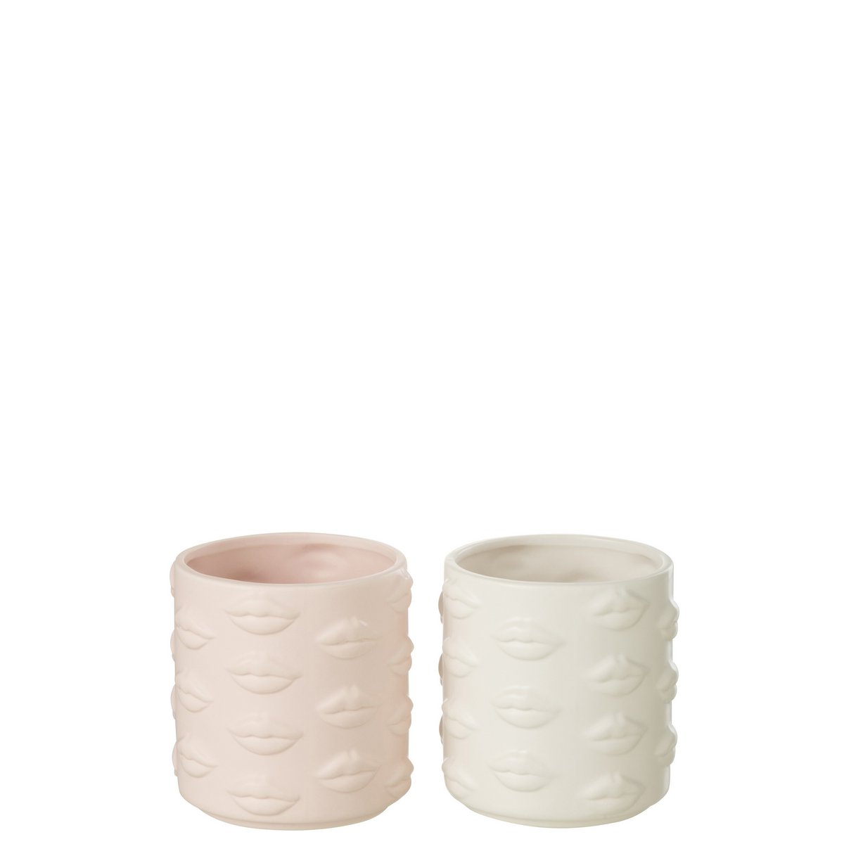 Flowerpot Kiss J-Line en céramique rose, vue avant