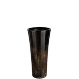 Vase Specker en céramique noir et or, design moderne et élégant de 39 cm de hauteur
