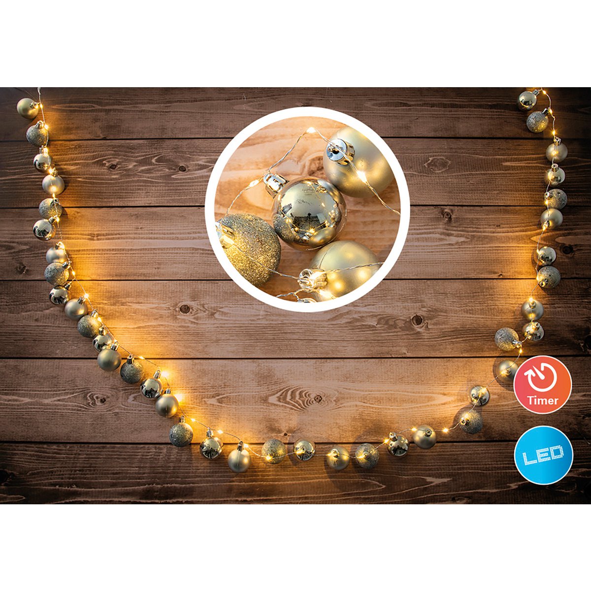 LED Chain de Noël extérieur LED L: 250 cm d'or