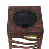 Décoration LED Lumière solaire "Hilda", 12,3 x 12,3 cm, 20 cm de haut, en plastique de haute qualité, à l'intérieur en or, finition métallique brun or, LED intégrée, blanc chaud