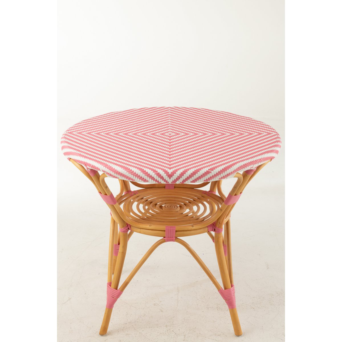 Table Live J-Line en rotin rose avec finition naturelle