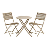 Ensemble Bistro Arcas avec table et chaises en acier taupe