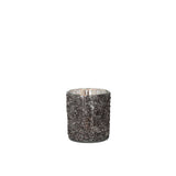Bougeoir J-Line Glitter en verre gris sur table