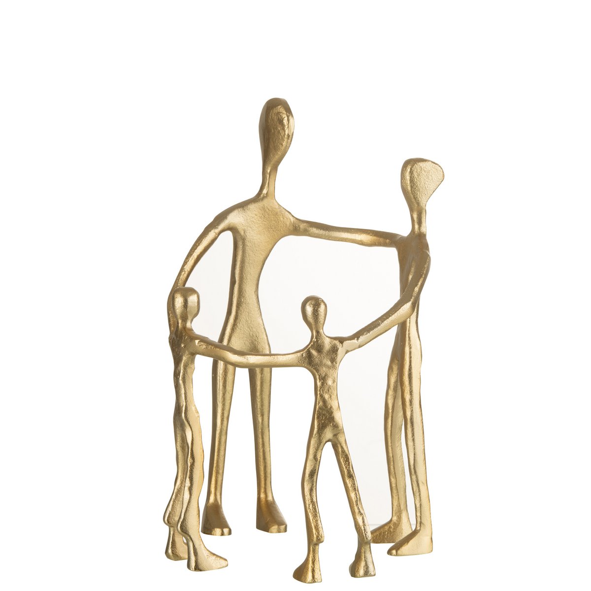 Décoration Family Circle en aluminium doré, vue de face avec détails de finition