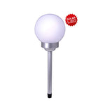 LED à l'extérieur de la broche sphérique "balle" D: 25 cm, brochette de terre en plastique, blanc, avec LED intégrée