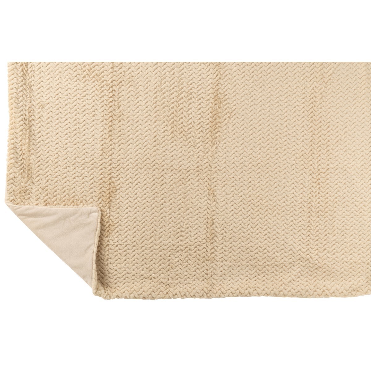 Détail du tissu en polyester de la couverture J-Line beige.