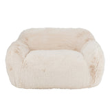 Détail du tissu polyester crème du canapé Cutie