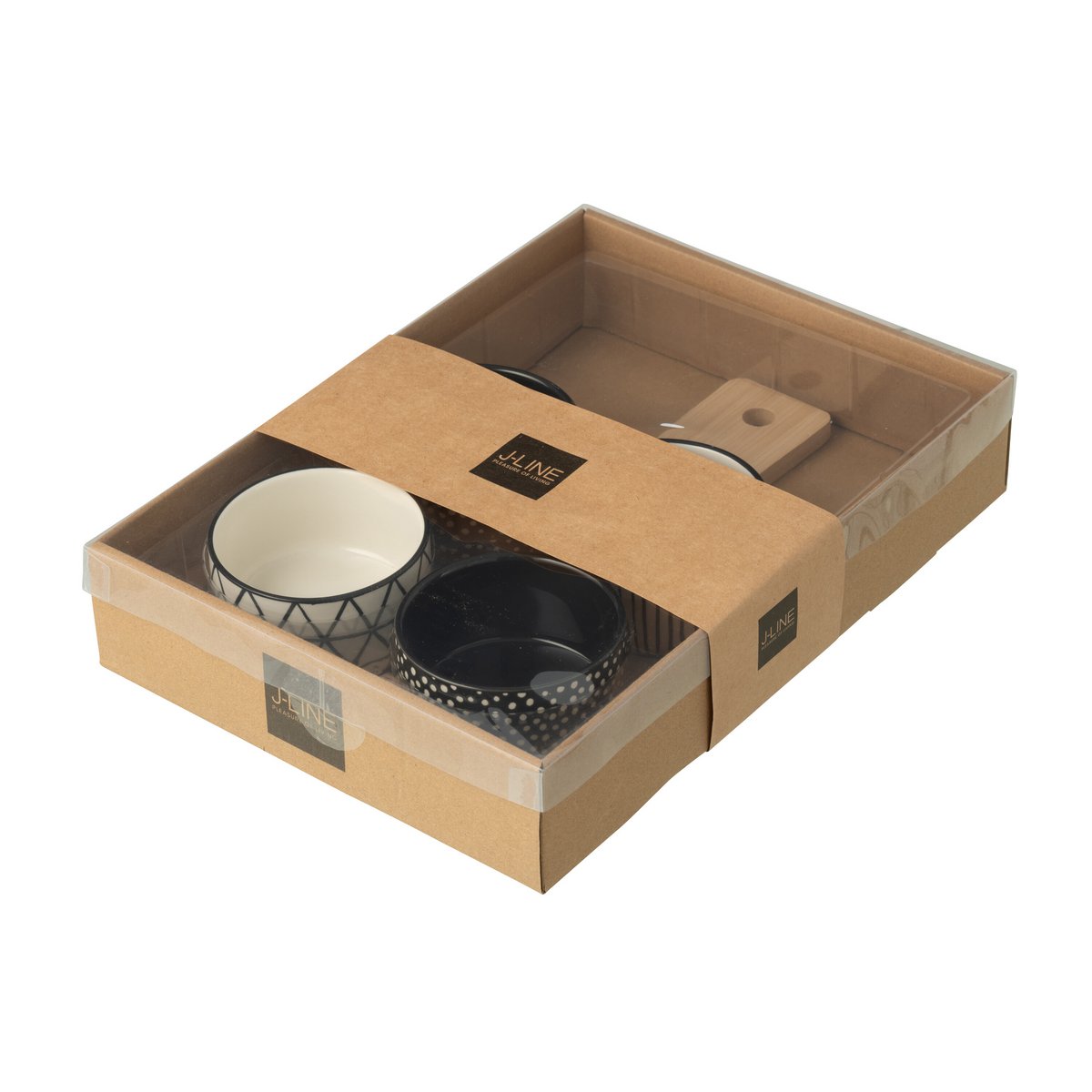 Set de 4 assiettes à tapas J-Line élégamment présentées