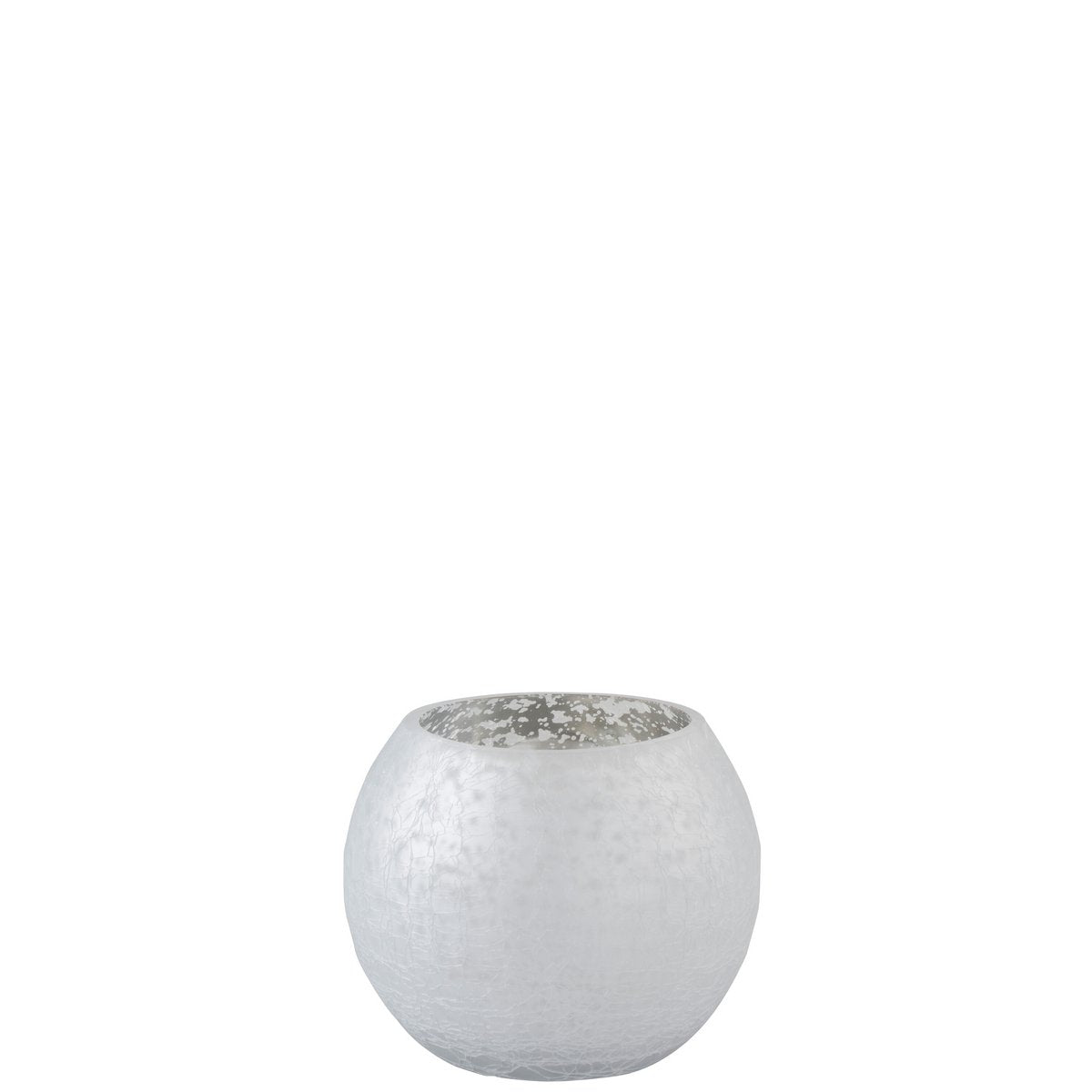 Lanterne J-Line Ball Craquelé en verre argenté, vue de face
