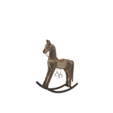 Cheval à bascule J-Line en bois de manguier et métal, vue de face