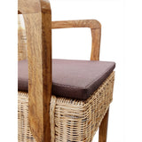 Chaises en rotin lot de 4 chaises de salle à manger avec accoudoirs tabac Perth chaise en osier fauteuil en rotin
