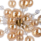 Lampe suspendue en métal et verre ambre Ø 65 cm