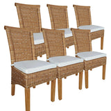 Chaises de salle à manger ensemble 6 pièces chaises de rotin