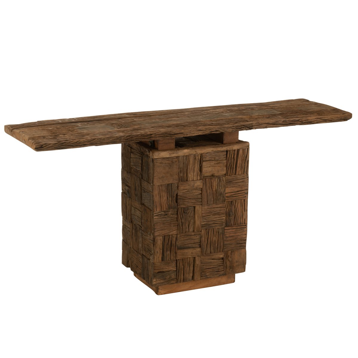 Console J-Line Woody Hout Naturel - style contemporain avec accessoires