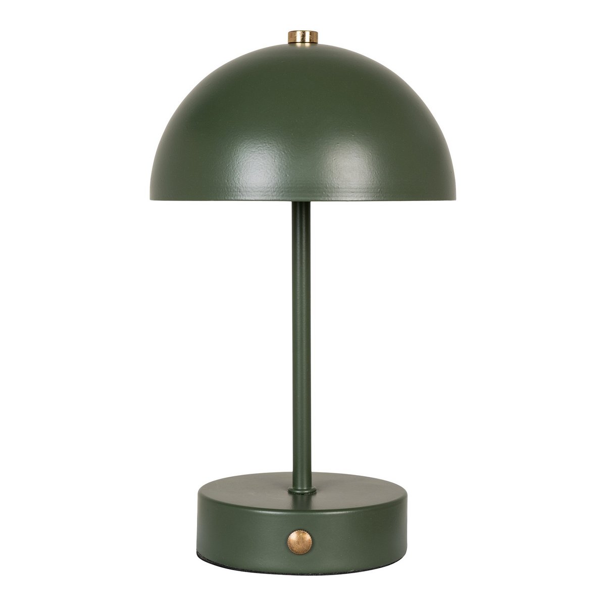 Lampe de table LED Holt verte sur fond blanc, design moderne