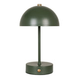 Lampe de table LED Holt verte sur fond blanc, design moderne