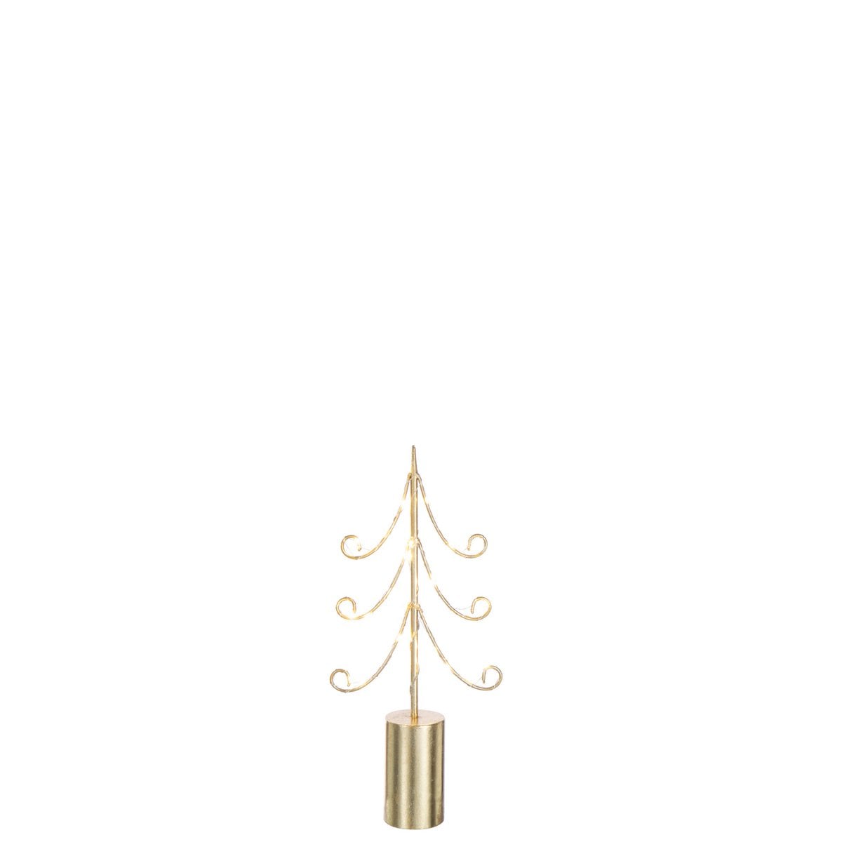 Arbre de Noël J-Line en métal doré avec lumières LED, vue avant