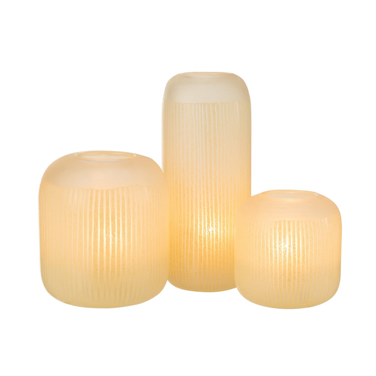 Vase J-Line Stripes avec fleurs, ambiance chaleureuse