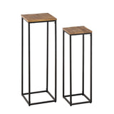 Colonne de fleurs en bois recyclé - vue latérale