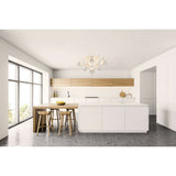 Plafond "explosion" blanc en métal et en verre, versions G9, plafond pour salle à manger, salon, couloir ou bureau, Ø57 cm