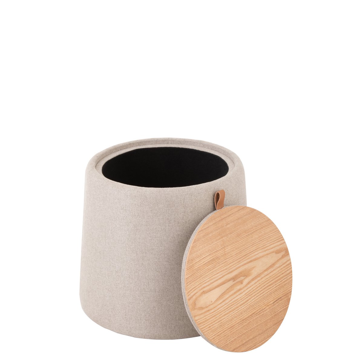 Pouf/Table d'Appoint J-Line Beige en situation dans un salon moderne