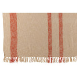 Plaid Emma J-Line en coton orange sur un canapé