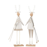 Détails du renne J-Line, métal et bois, décoration de Noël