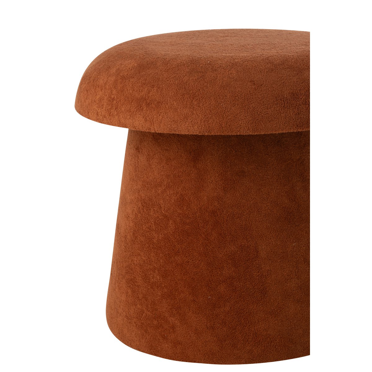Détail du tabouret J-Line Mushroom, finition bois élégante