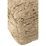 Pouf J-Line Tissé - laine - écru/marron