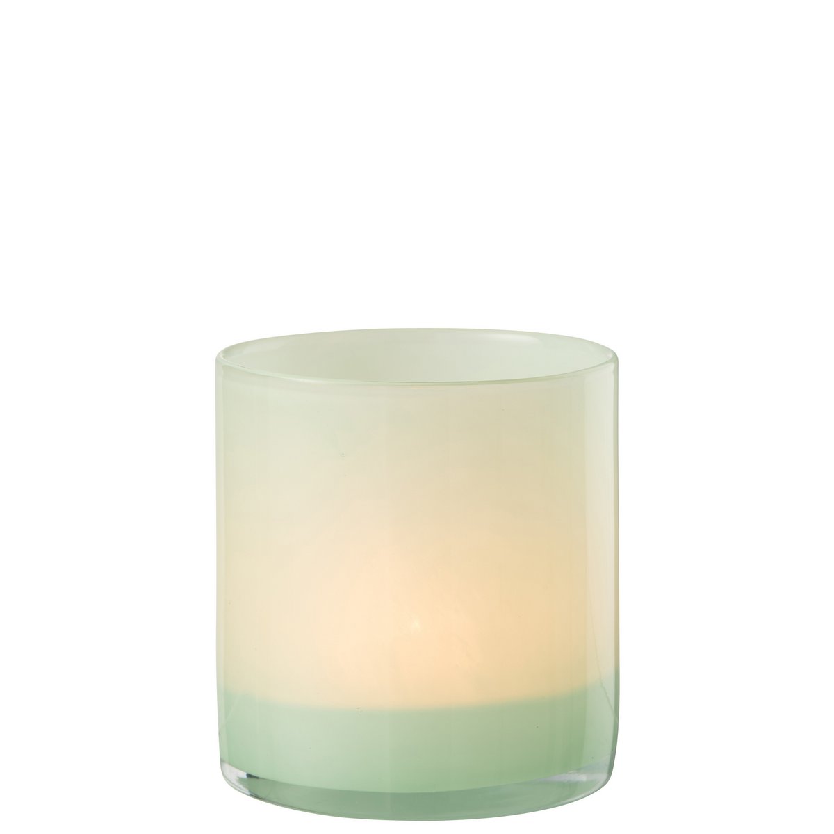 Photophore J-Line Jade en verre vert clair, vue de face