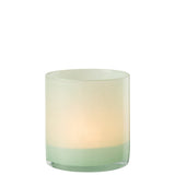Photophore J-Line Jade en verre vert clair, vue de face