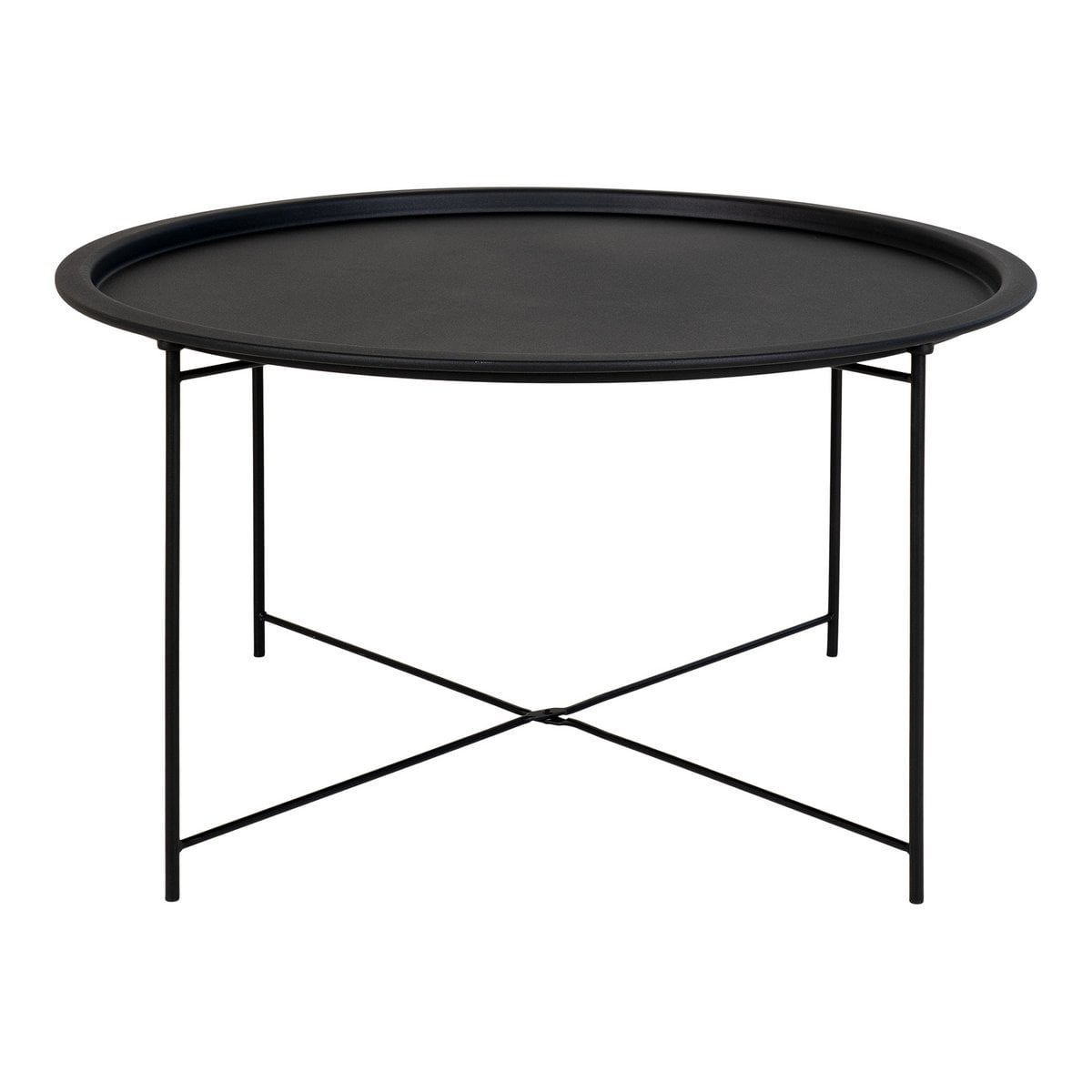 Table Basse Bastia en acier noir avec plateau rond