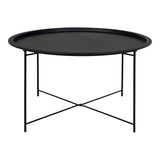 Table Basse Bastia en acier noir avec plateau rond