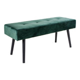 Banc Skiby en velours vert dans un salon moderne