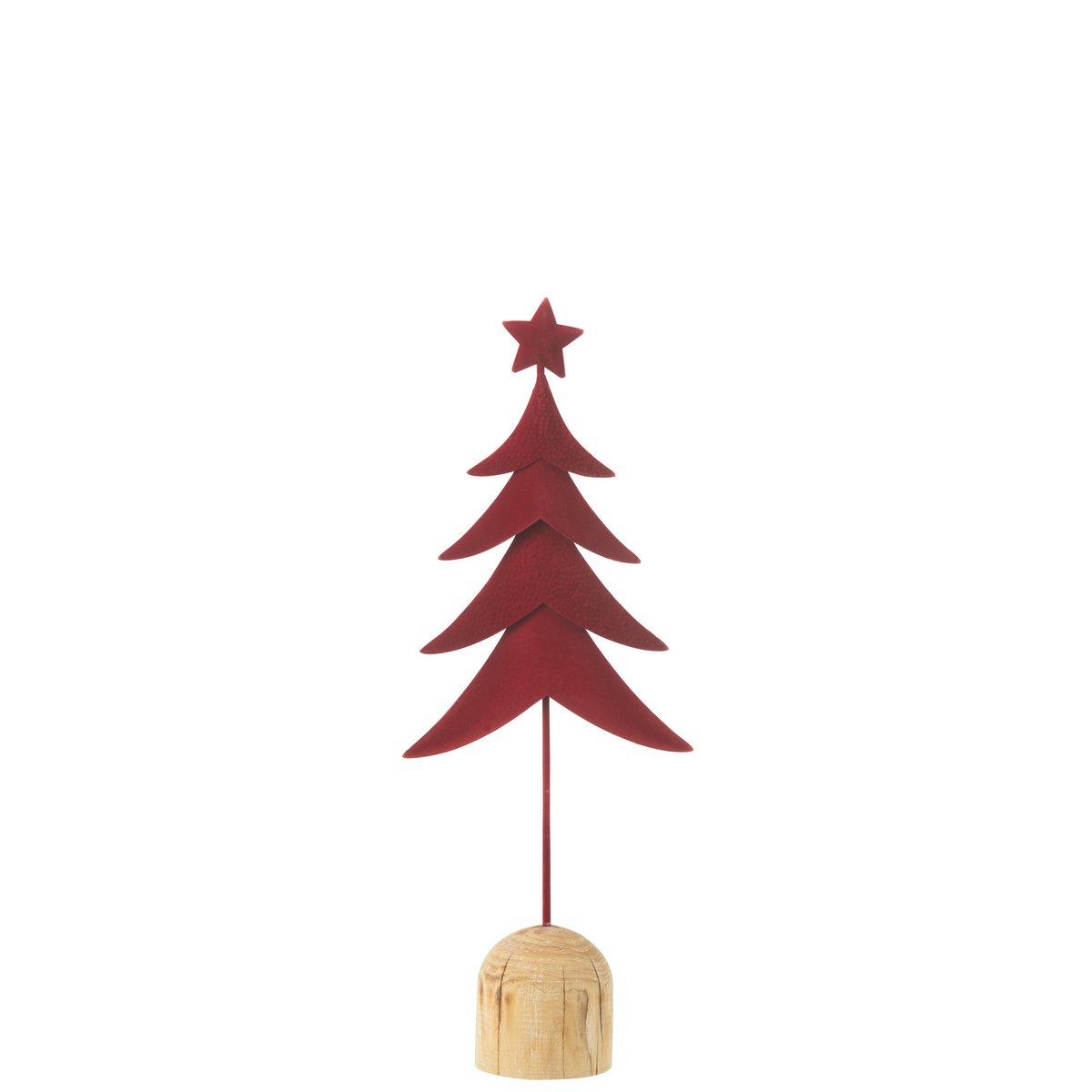 Sapin de Noël J-Line en métal et bois rouge sur pied, élégant et festif