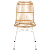 Chaise Ema Rattan J-Line en profil, montrant la structure en métal