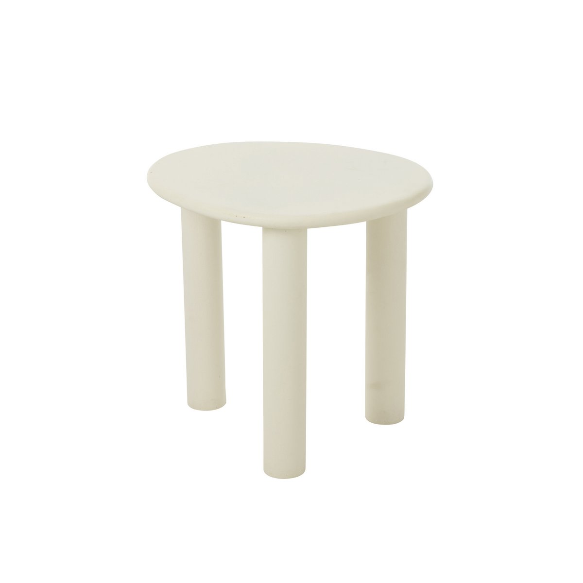 Table d'appoint J-Line Bali en bois blanc sur une table en verre